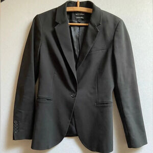 RW & Co Solid  One-Button Classic Twill Blazer Sz 8